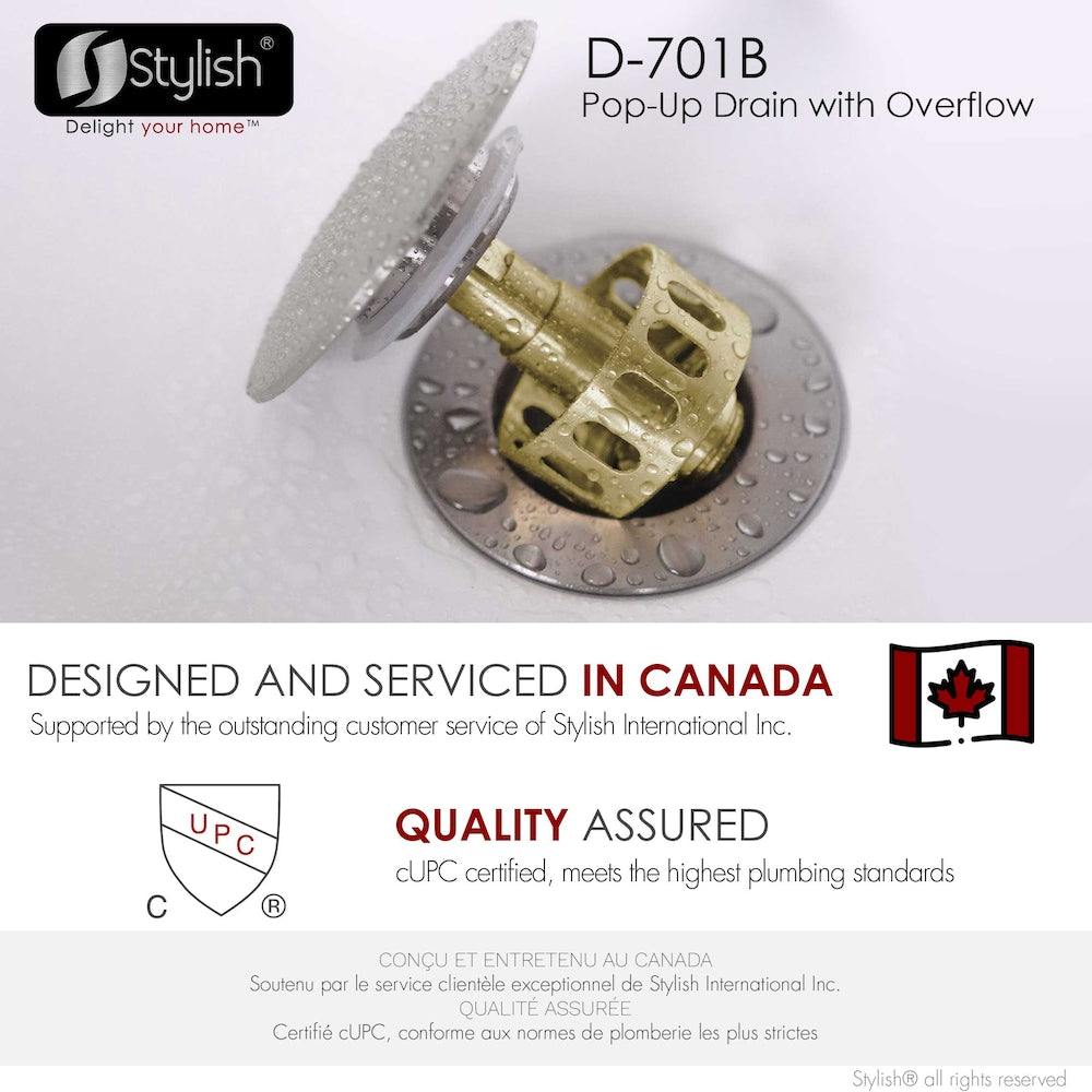 Brushed Nickel Pop-Up Bathroom Sink with Overflow