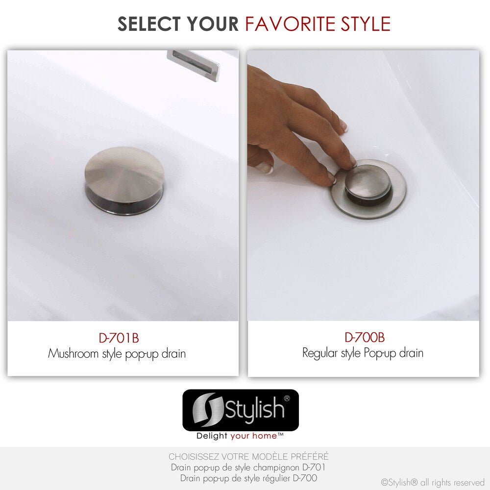 Brushed Nickel Pop-Up Bathroom Sink with Overflow