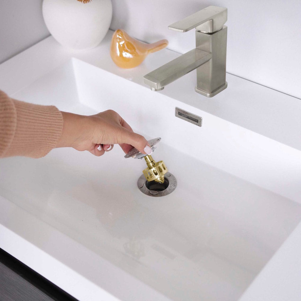 Brushed Nickel Pop-Up Bathroom Sink with Overflow