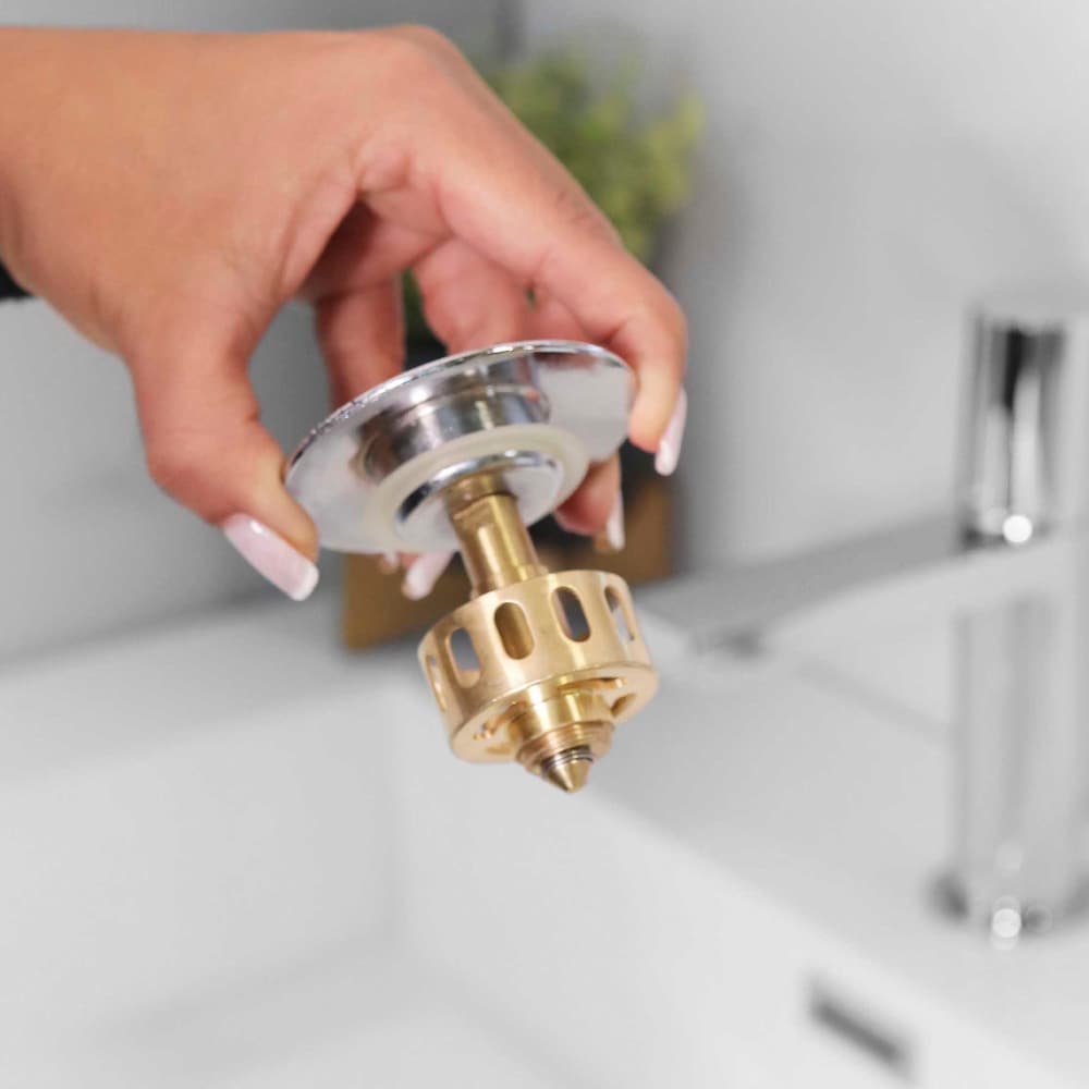 Polished Chrome Pop-Up Bathroom Sink with Overflow