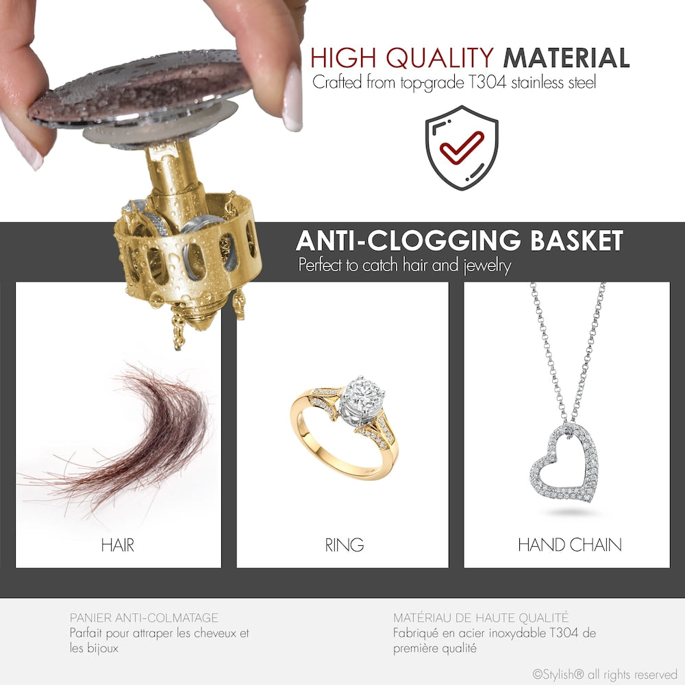 Polished Chrome Pop-Up Bathroom Sink with Overflow