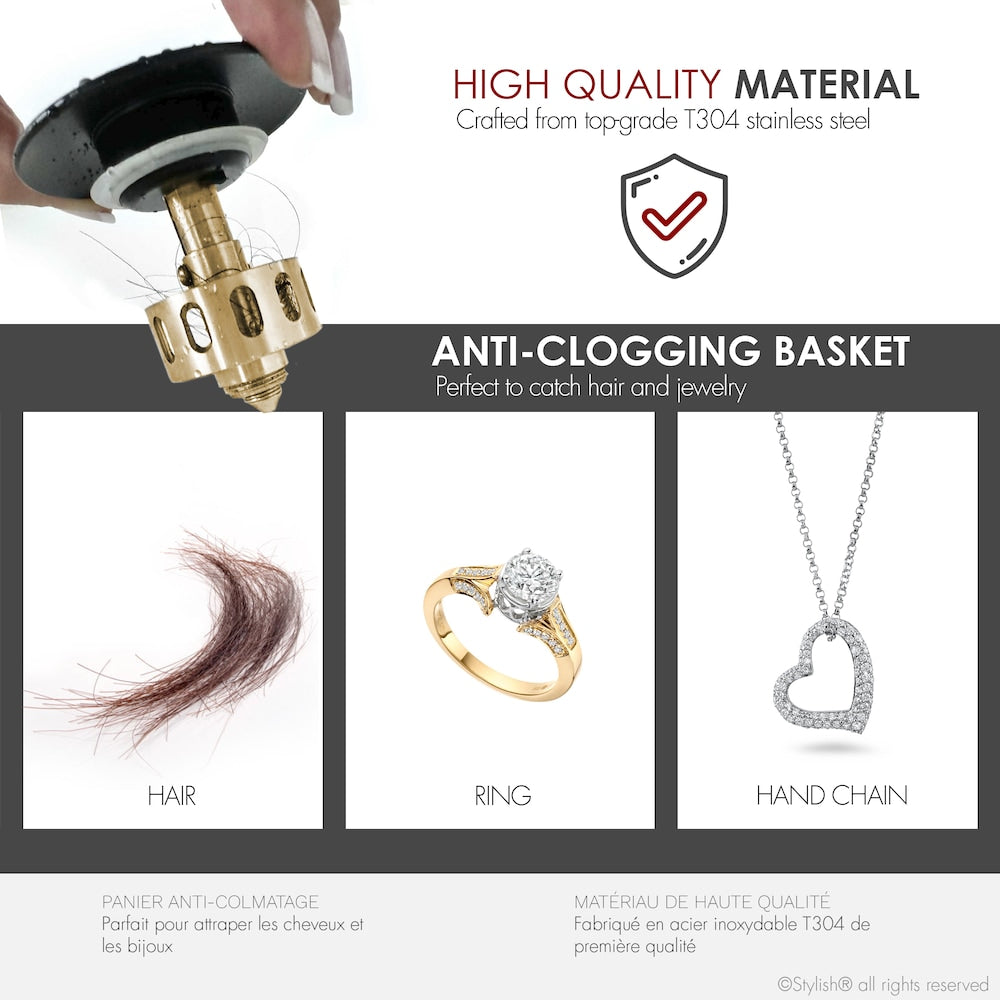 Black Matte Pop-Up Bathroom Sink with Overflow