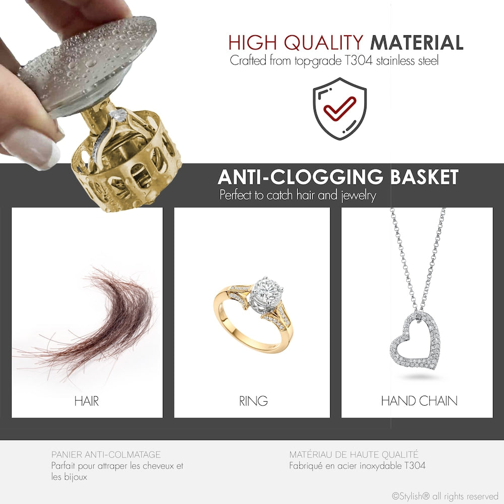 Drain de lavabo de salle de bain escamotable en nickel brossé sans trop-plein