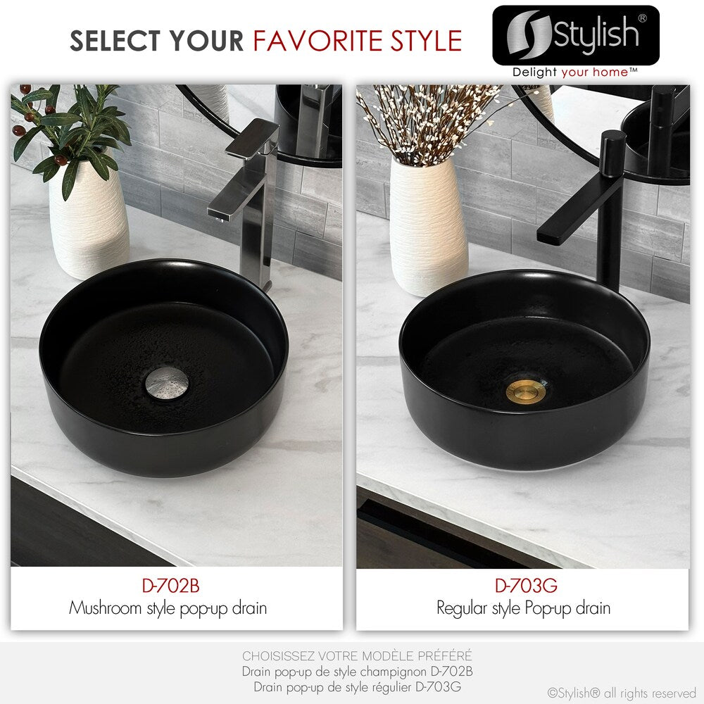 Drain de lavabo de salle de bain escamotable en nickel brossé sans trop-plein