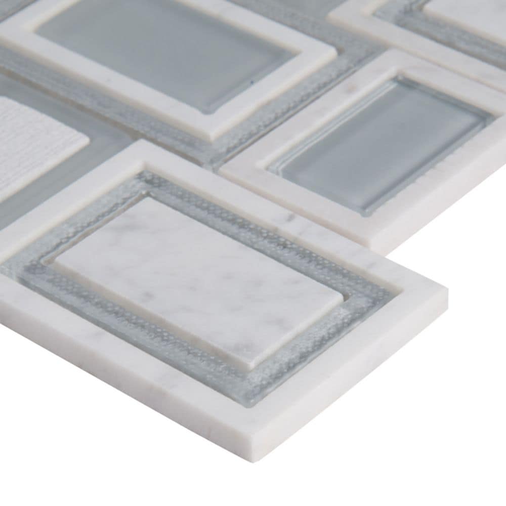 Soho Stax 12-inch x 11.22-inch x 8mm Glass Stone Mesh-Mounted Mosaic Tile (9.4 sq. ft. / case)