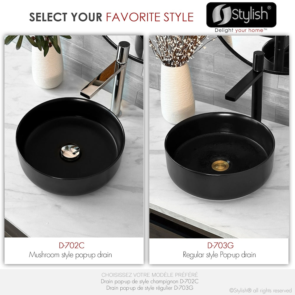 Polished Chrome Pop-Up Bathroom Sink Drain without Overflow