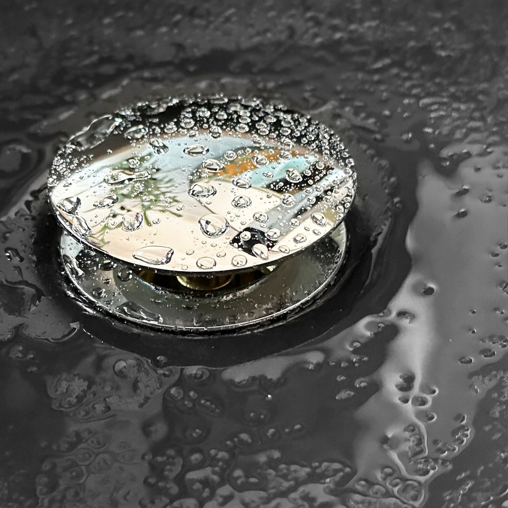 Polished Chrome Pop-Up Bathroom Sink Drain without Overflow