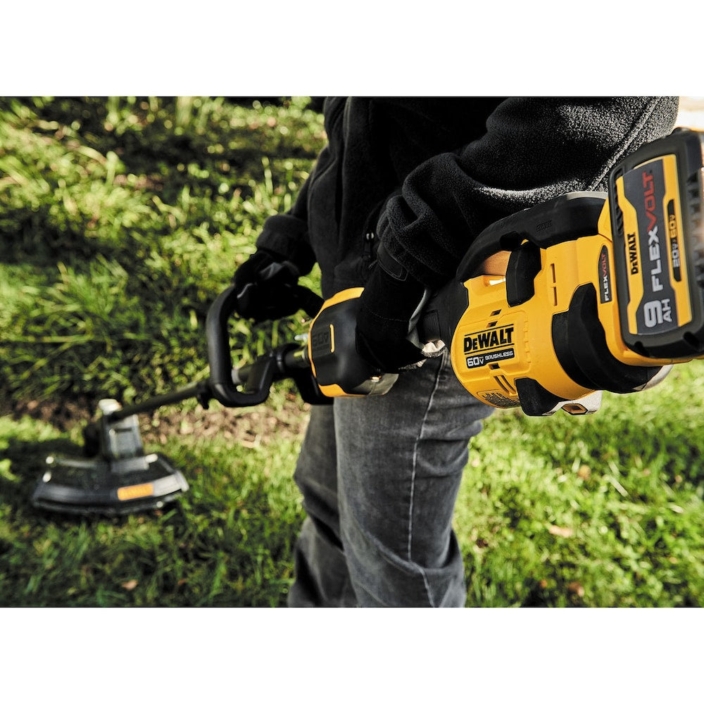 60V MAX FLEXVOLT Lithium-Ion Cordless Brushless 17-inch Folding Attachment Capable String Trimmer Kit with 9Ah Battery and Charger