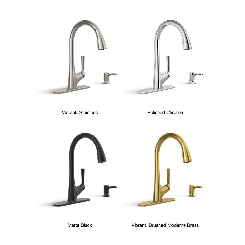 Elmbrook Single-Handle Pull-Down Sprayer Kitchen Faucet in Matte Black