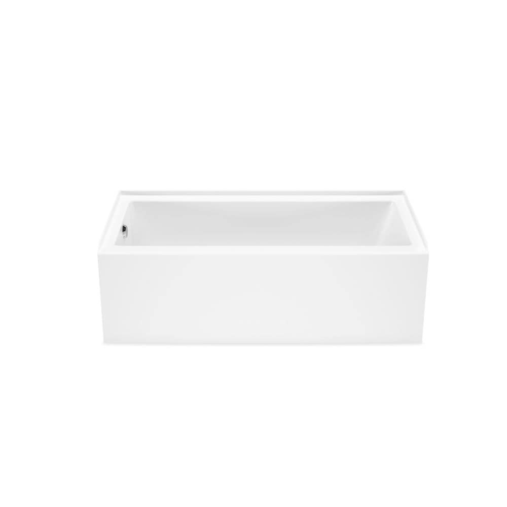 Bosca 60L x 32W x 20H Acrylic Alcove Bathtub with 14-inch Soaking Depth & Above-The-Floor-Rough, Left Drain