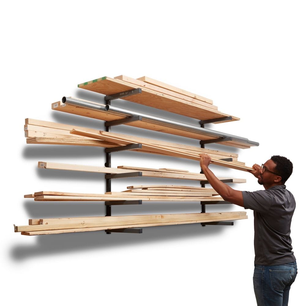 Étagère murale de garage à 6 niveaux en acier gris/noir