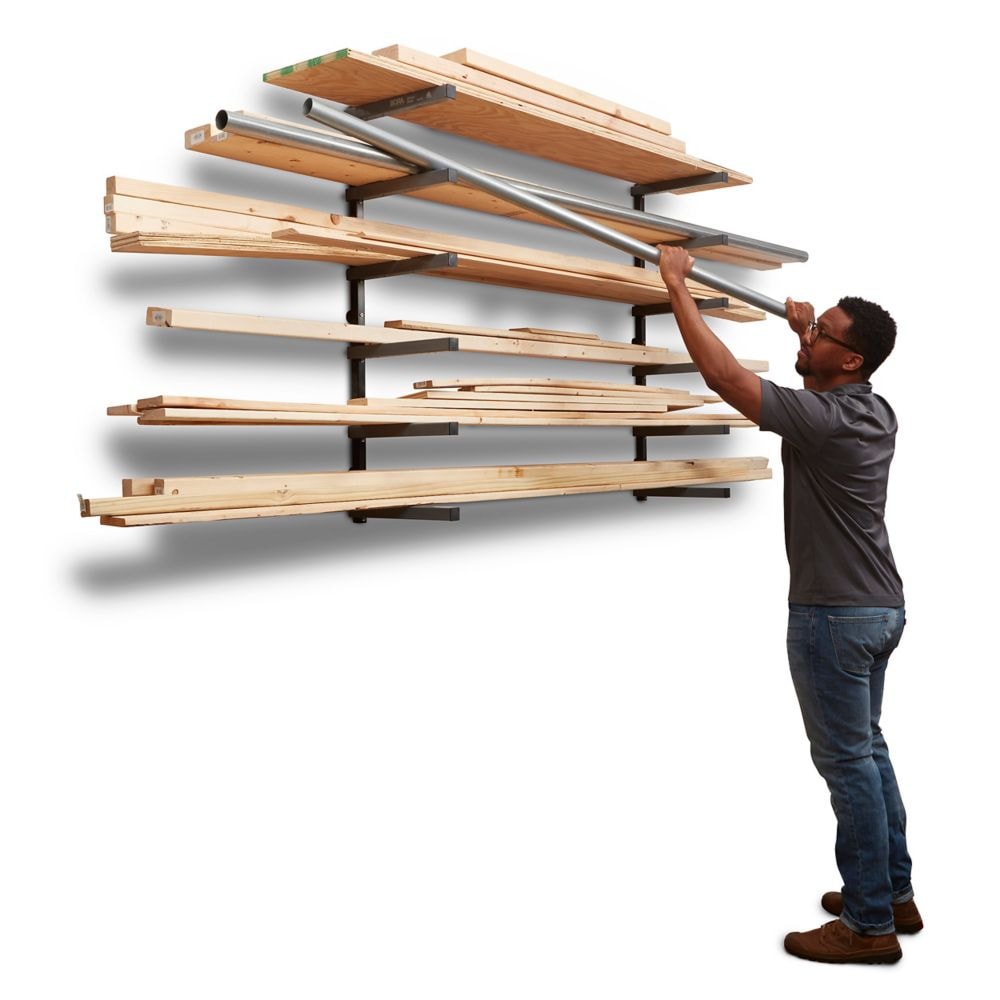 Étagère murale de garage à 6 niveaux en acier gris/noir