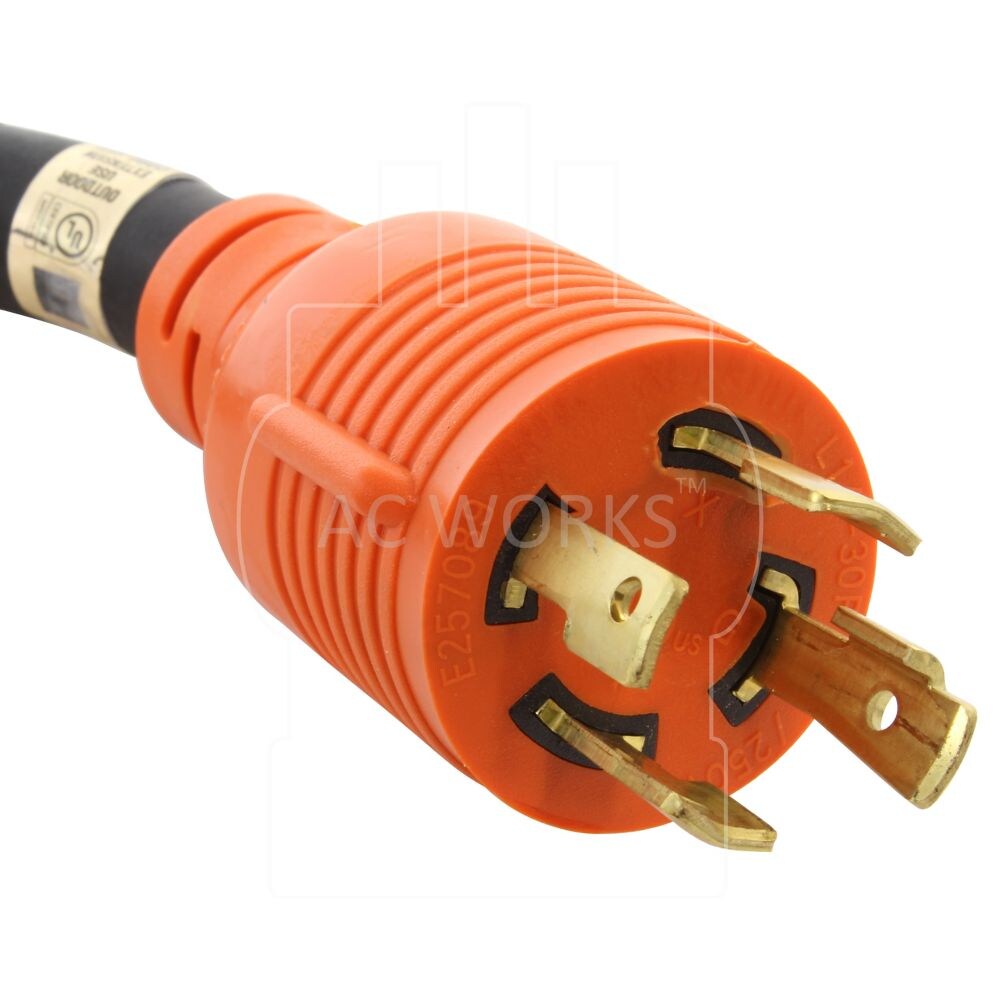 10ft. 10/4 SOOW NEMA L14-30 30A 125/250V Generator Rubber Extension Cord