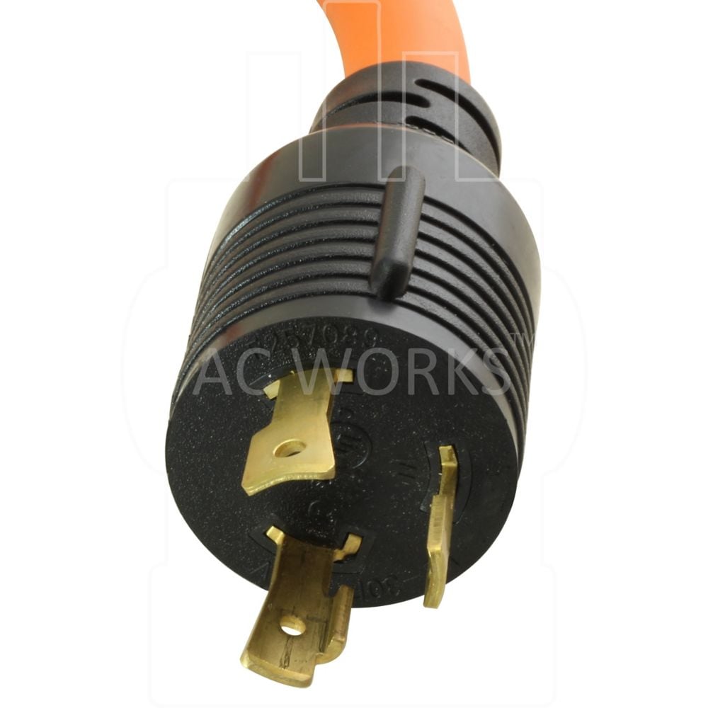 1.5FT L5-30P 3-Prong 30A Plug to L14-30R 30A 125/250V 4-Prong Connector