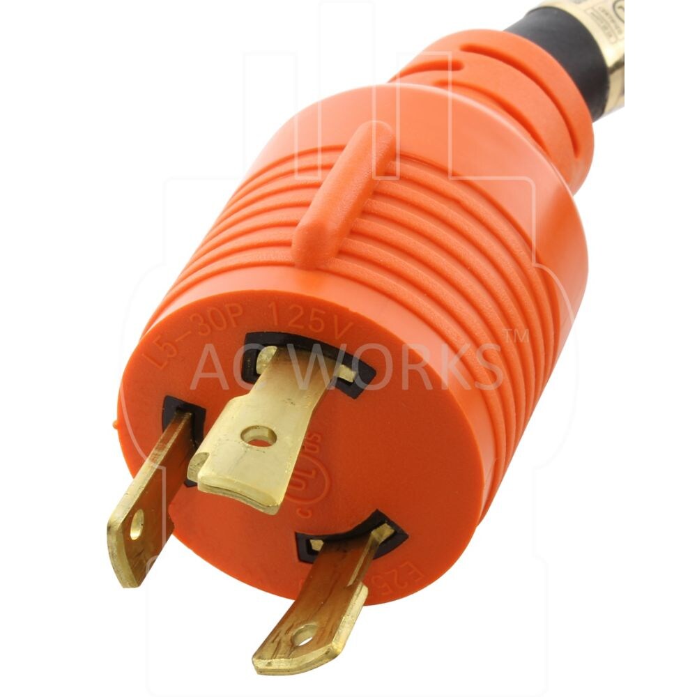 10ft. SOOW 10/3 3-Prong NEMA L5-30 30A 125V Generator Rubber Extension Cord
