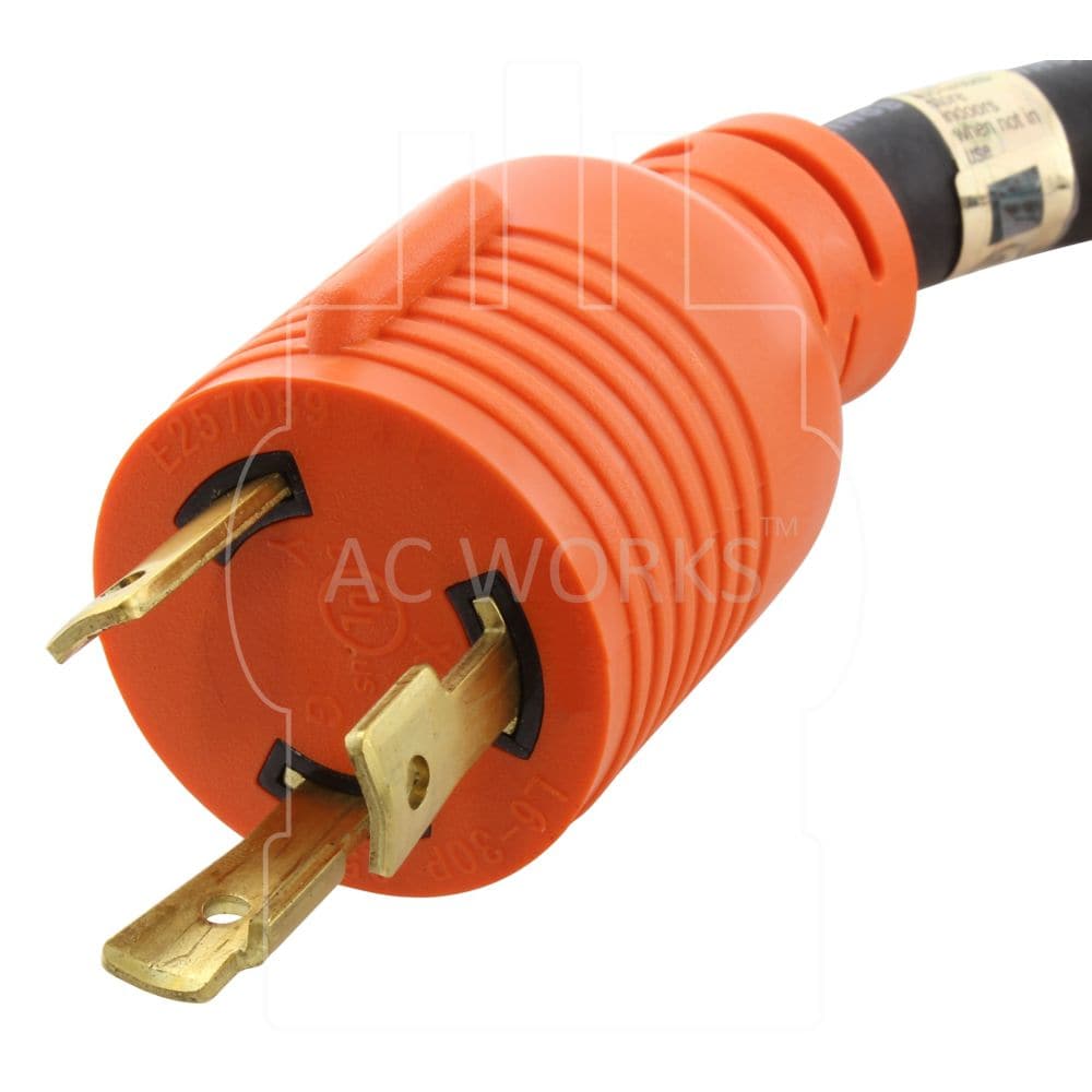 10ft. SOOW 10/3 NEMA L6-30 30A 250V Rubber Extension Cord