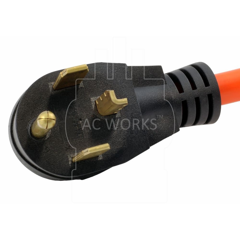 1ft. STW 10/3 4-Prong Dryer 14-30P Male Plug to 6-15/20R 15/20A 250V Connector