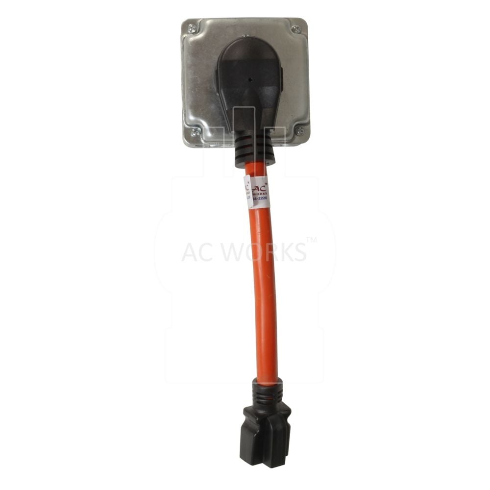 1ft. STW 10/3 4-Prong Dryer 14-30P Male Plug to 6-15/20R 15/20A 250V Connector