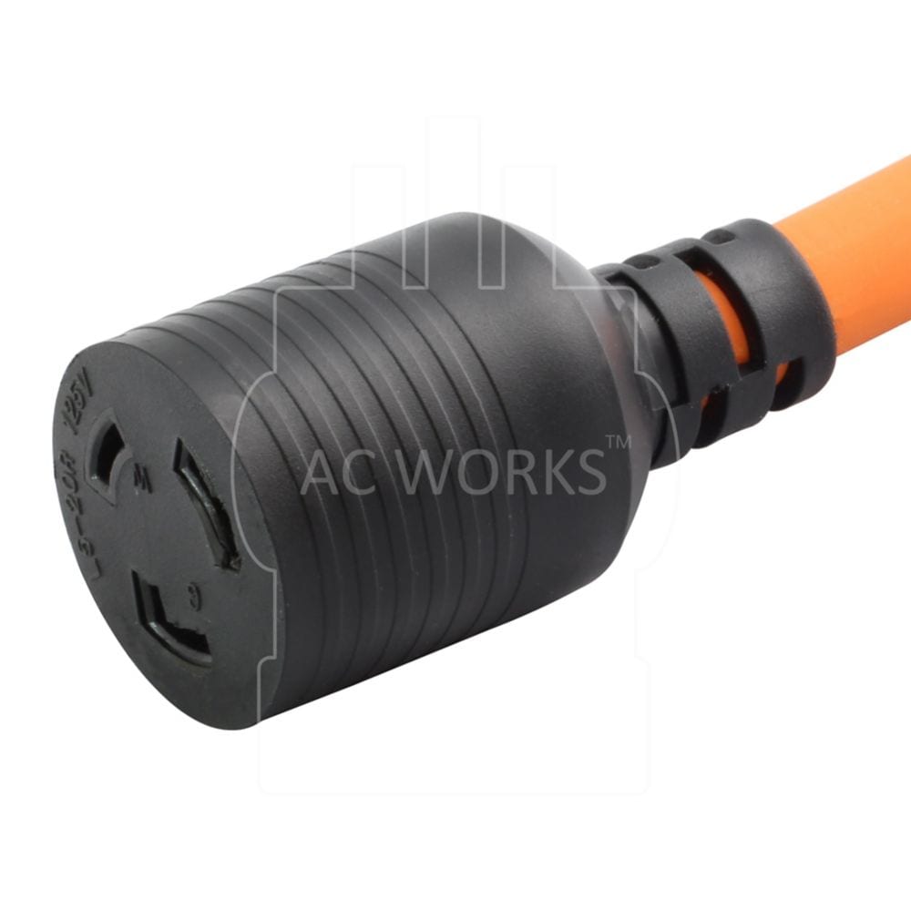 1FT Adapter Cord 15A Household Plug to L5-20R 20A Locking Female Connector