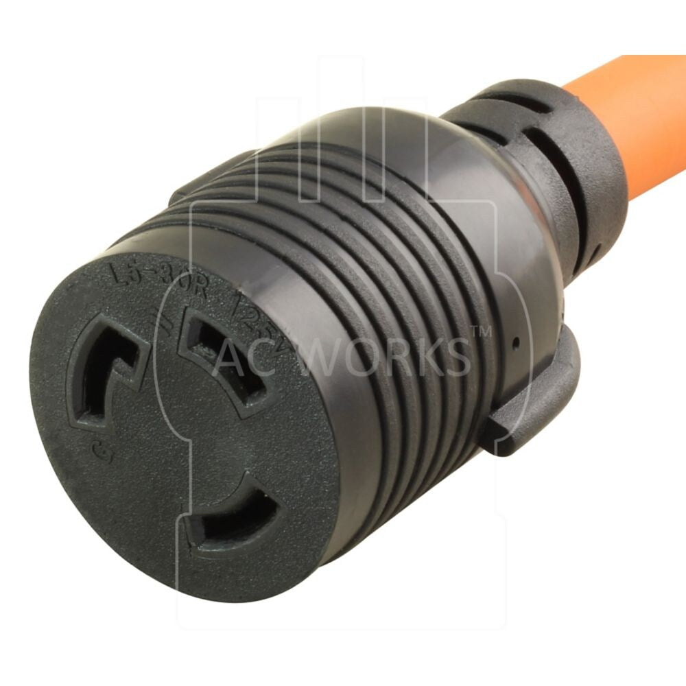1FT STW 10/3 NEMA 5-15P 15A Household Plug to NEMA L5-30R 30A Adapter