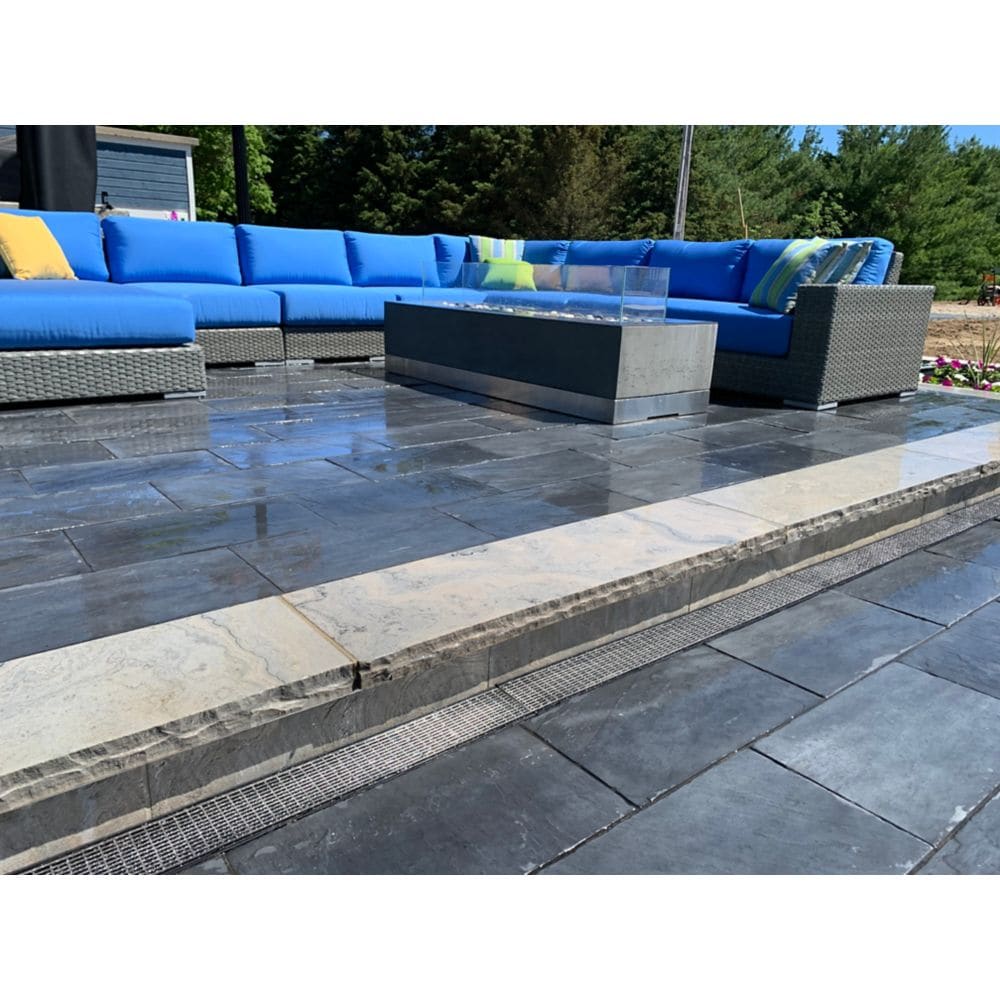 Kit de drainage de canal de la série Storm Drain avec grille architecturale en acier inoxydable 316 (paquet de 3)