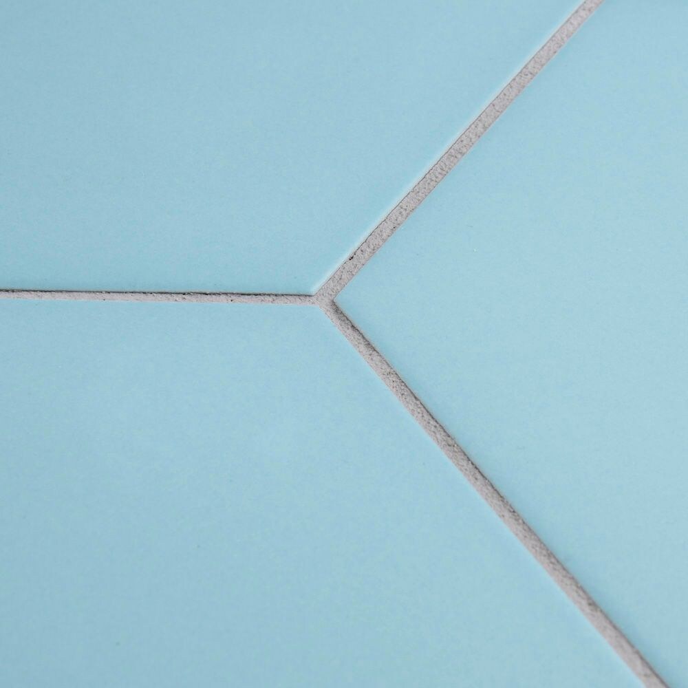 SAMPLE - Textile Hex 9-7/8 in. x 8-5/8 in. Aqua Porcelain Floor and Wall Tile