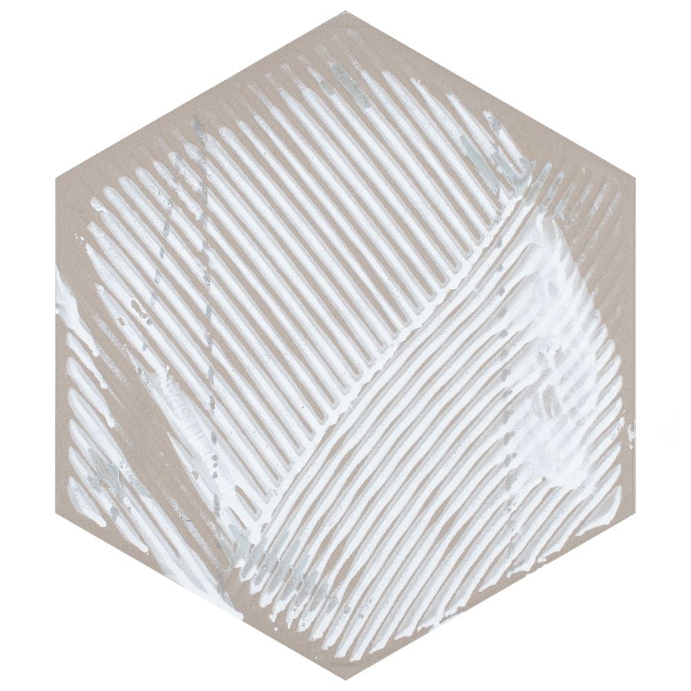 SAMPLE - Textile Hex Dandelion 8-5/8 in. x 9-7/8 in. Porcelain Floor and Wall Tile