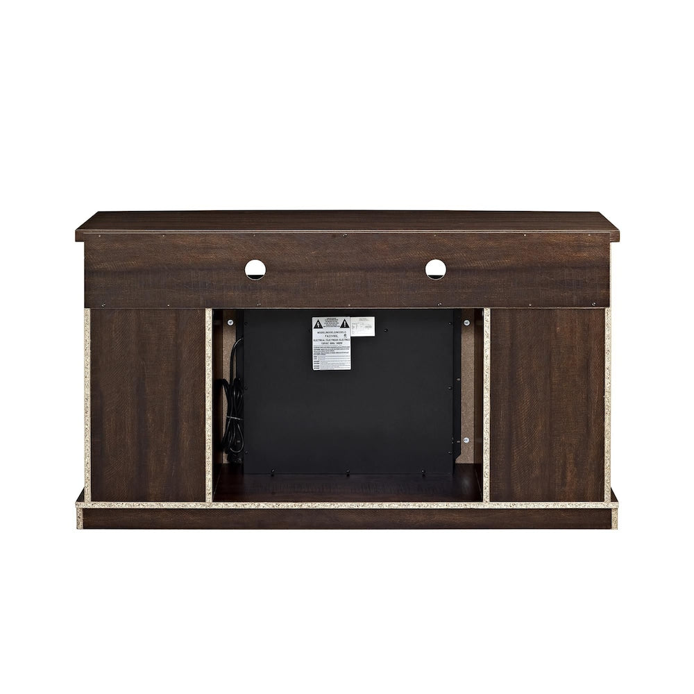 Console de cheminée Barrow Creek avec portes en verre pour téléviseurs jusqu'à 60", expresso