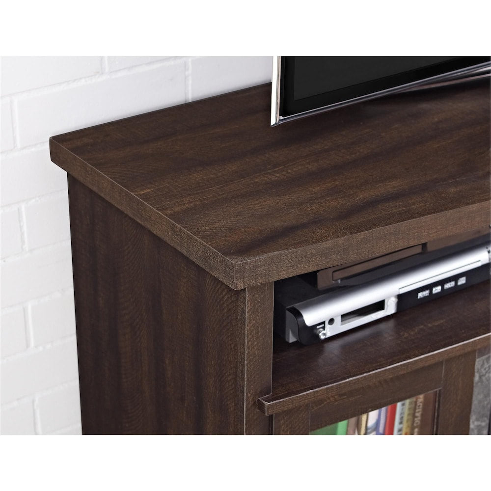 Console de cheminée Barrow Creek avec portes en verre pour téléviseurs jusqu'à 60", expresso