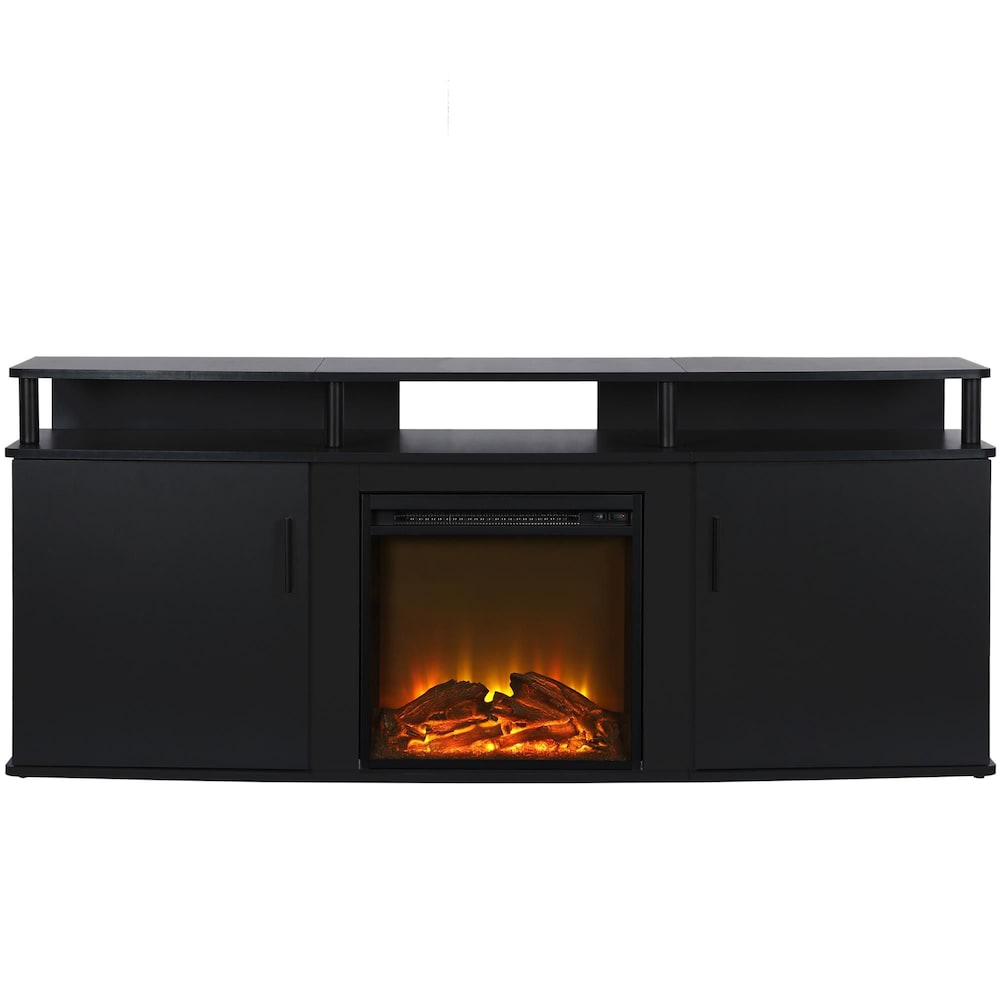 Console TV avec foyer électrique Carson pour téléviseurs jusqu'à 70", noir
