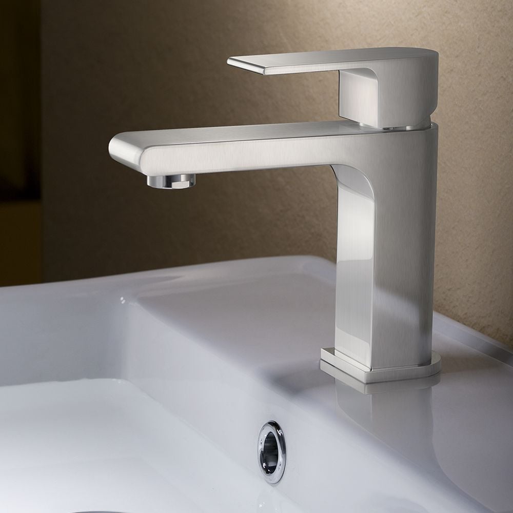 Allaro Single Hole Single-Handle Low-Arc Bathroom Faucet in Brushed Nickel