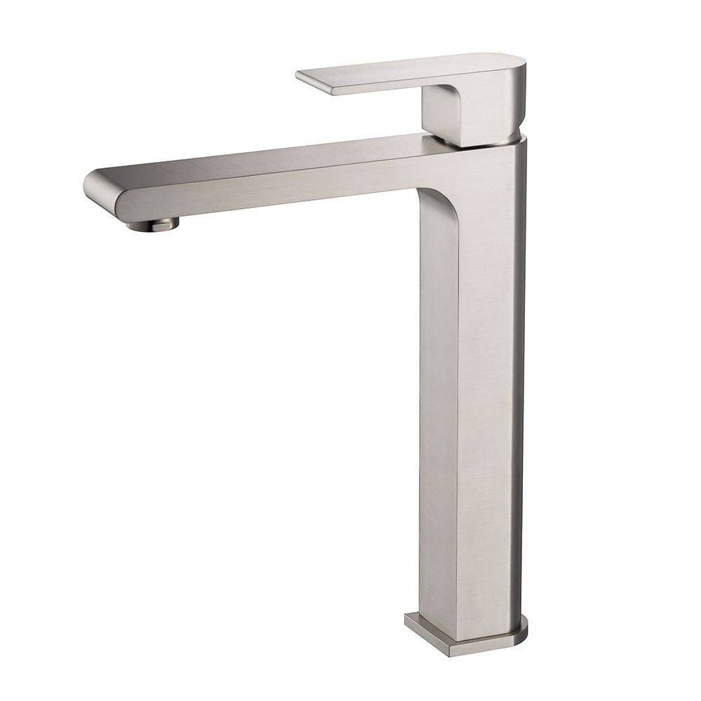 Allaro Single Hole Siingle-Handle Low-Arc Vessel Bathroom Faucet in Brushed Nickel
