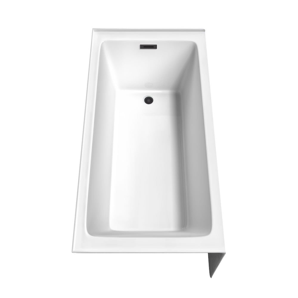 Baignoire en alcôve Grayley 60 x 30 pouces en blanc avec drain à droite et garniture de trop-plein en noir mat