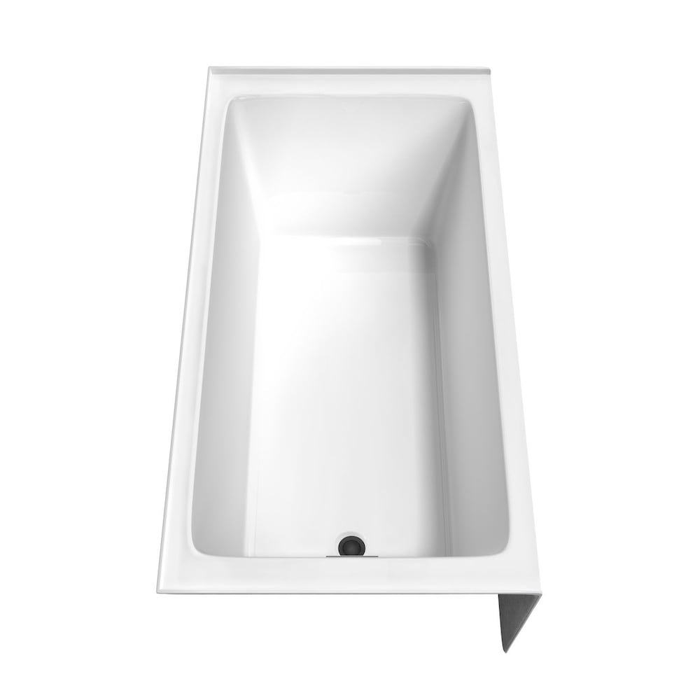 Grayley 60x32 inch Alcove Bathtub in White with Left-Hand Drain and Overflow Trim in Matte Black