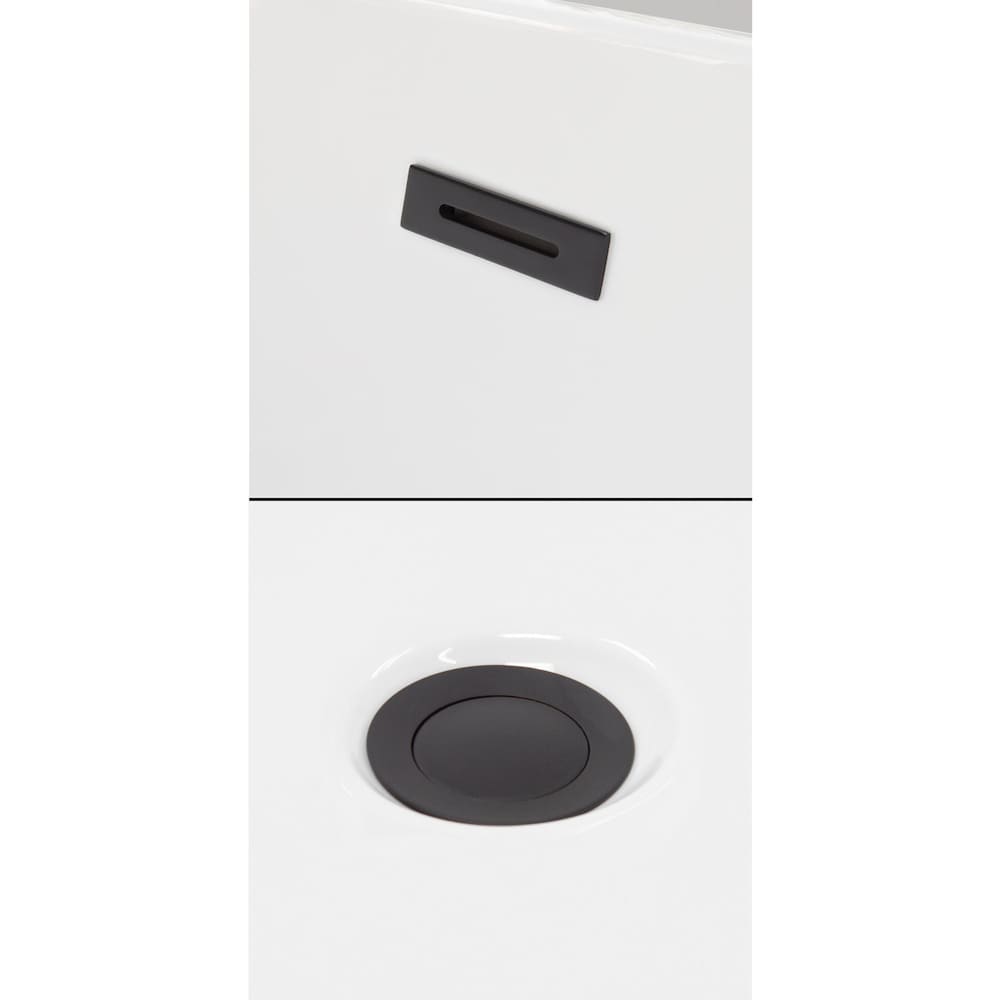 Baignoire en alcôve Grayley 60 x 30 pouces en blanc avec drain à droite et garniture de trop-plein en noir mat