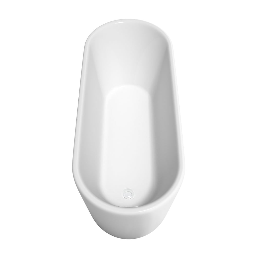 Ursula 67 inch Freestanding Bathtub in White with Shiny White Drain and Overflow Trim