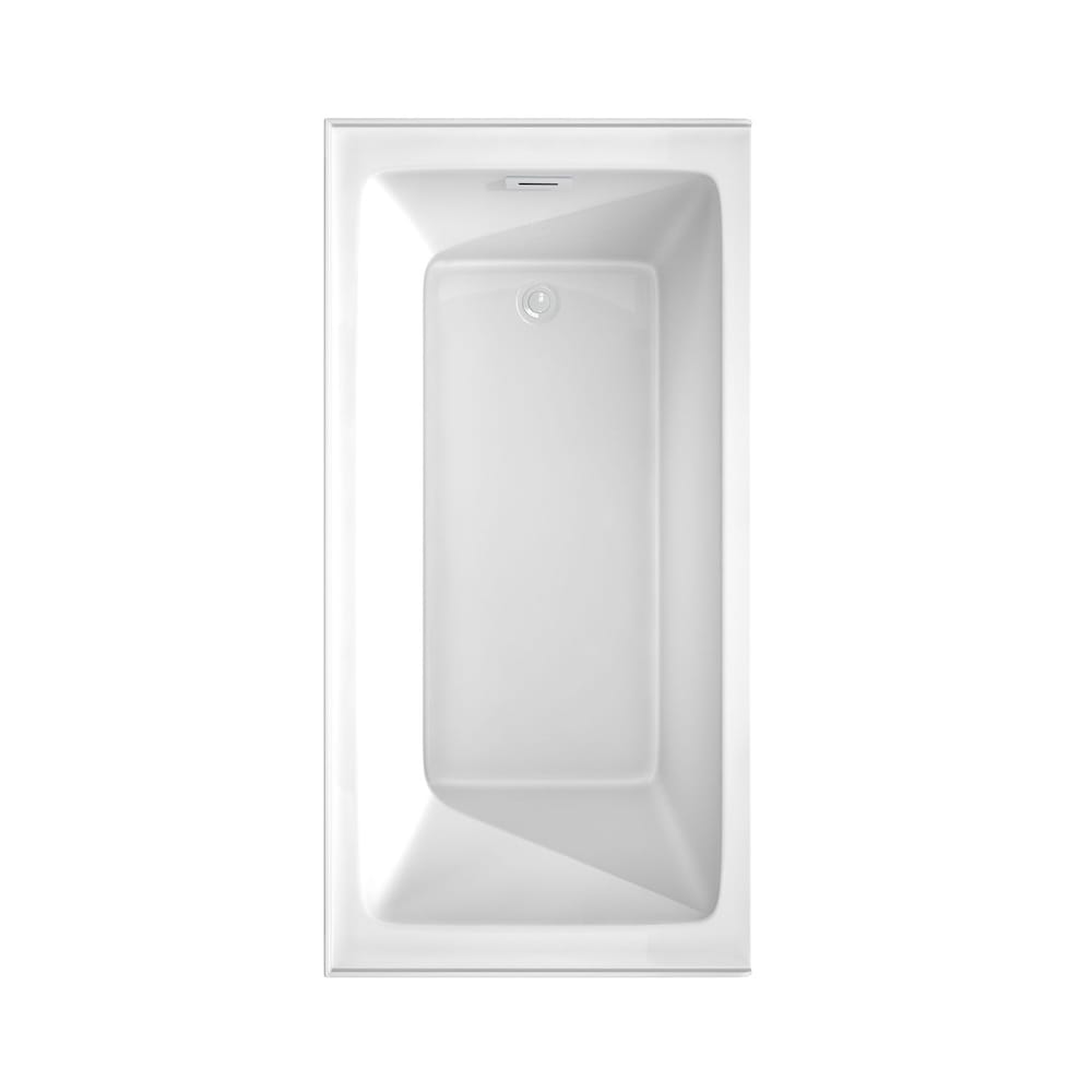 Grayley 60x30 inch Alcove Bathtub in White with Right-Hand Drain and Overflow Trim in Shiny White