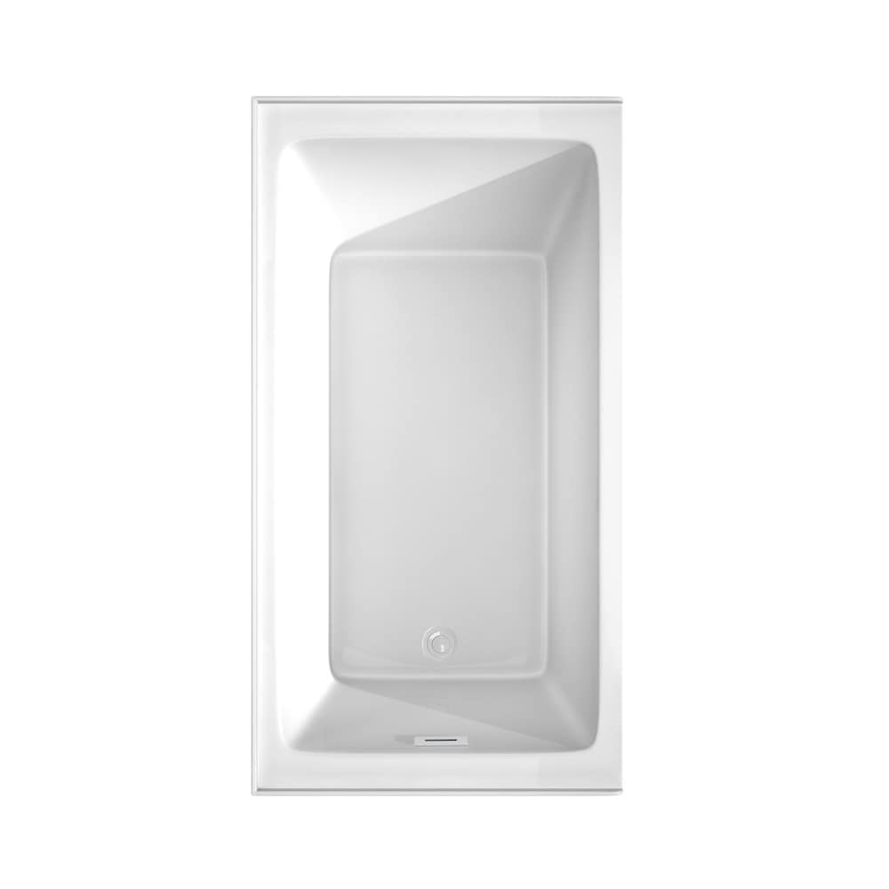 Grayley 60x32 inch Alcove Bathtub in White with Left-Hand Drain and Overflow Trim in Shiny White