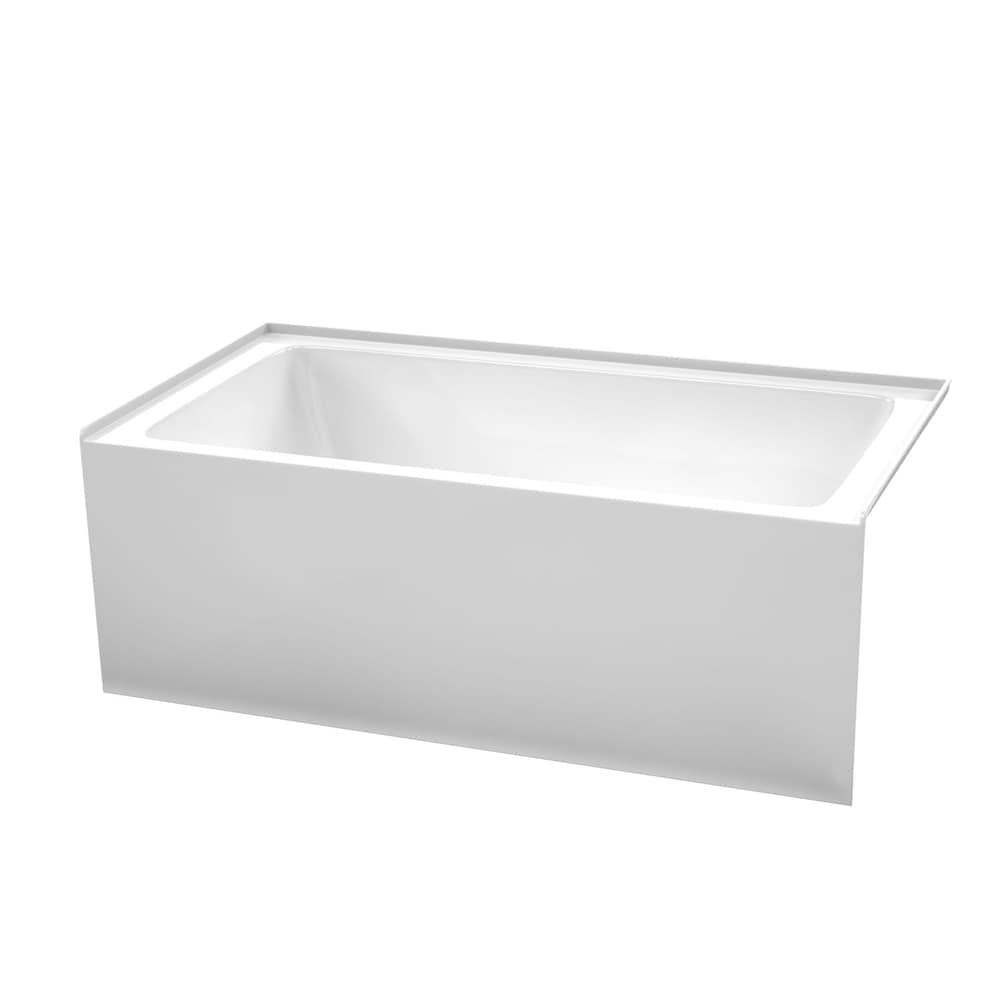 Baignoire en alcôve Grayley 60 x 32 pouces en blanc avec drain à droite et garniture de trop-plein en blanc brillant