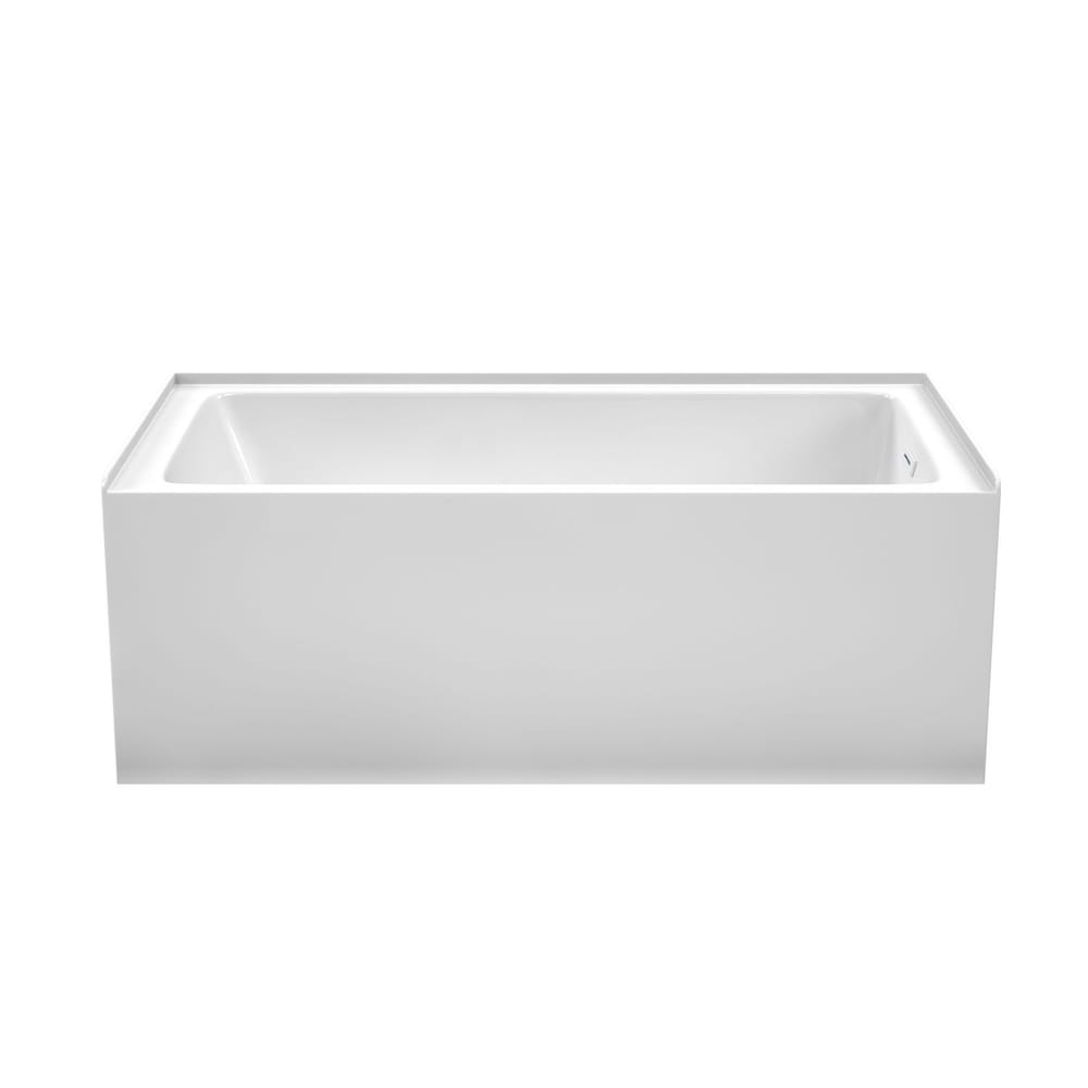 Baignoire en alcôve Grayley 60 x 32 pouces en blanc avec drain à droite et garniture de trop-plein en blanc brillant