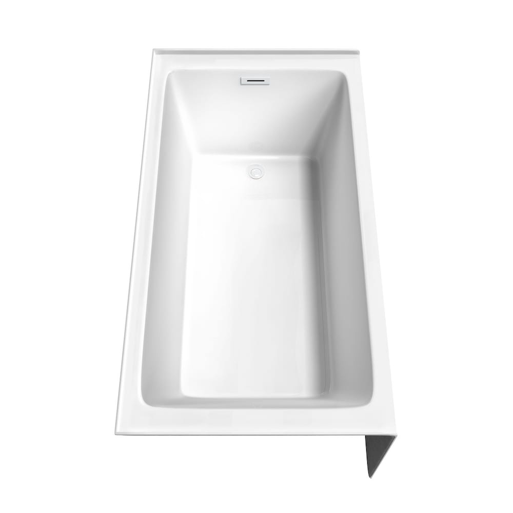 Baignoire en alcôve Grayley 60 x 32 pouces en blanc avec drain à droite et garniture de trop-plein en blanc brillant