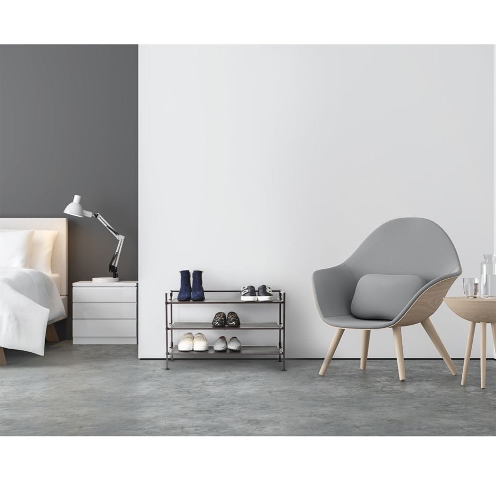 3-Tier Resin Slat Utility Shoe Rack, Espresso