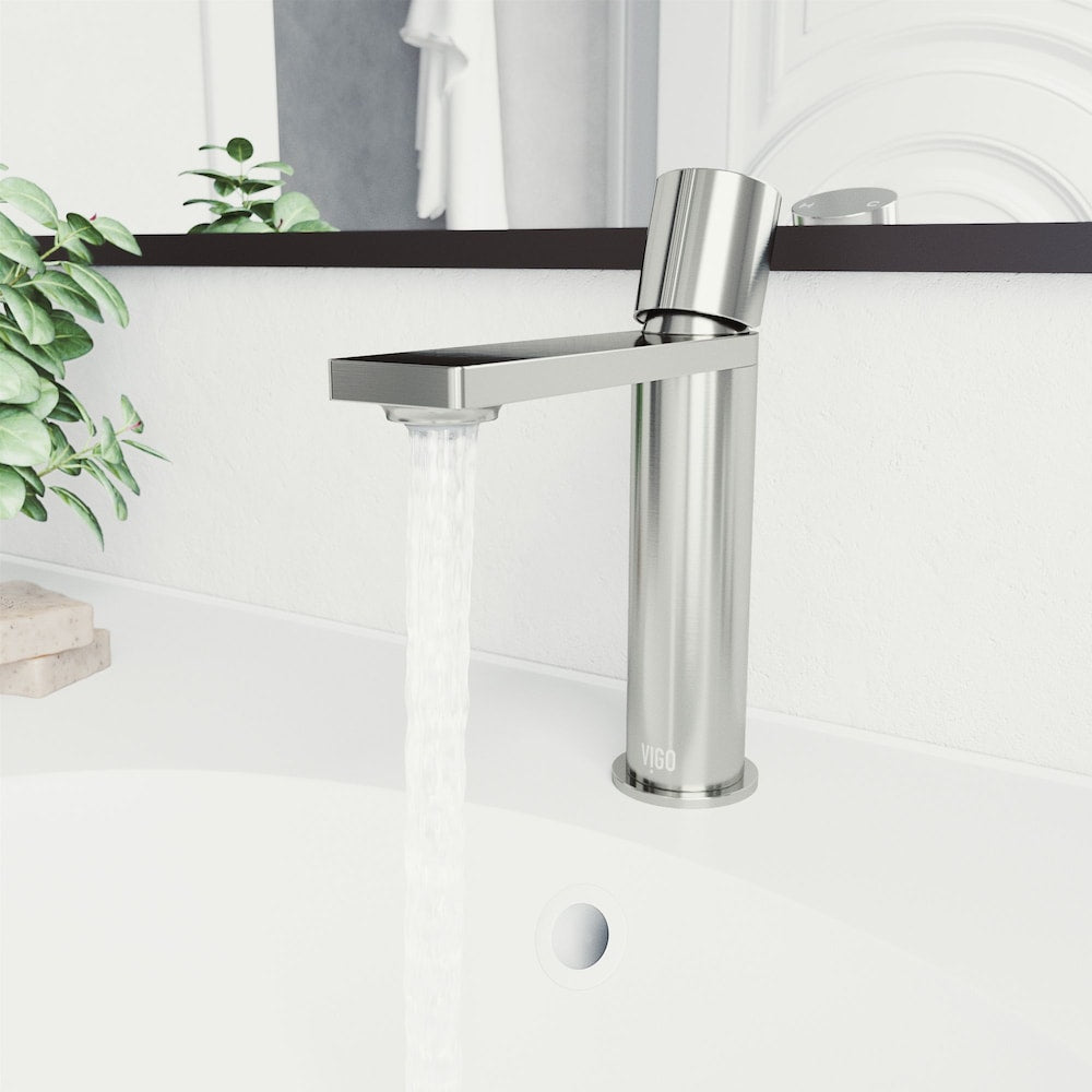 Halsey Single Hole Single-Handle Bathroom Faucet in Brushed Nickel