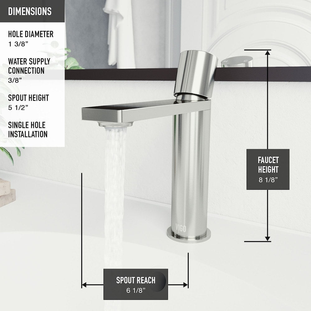 Halsey Single Hole Single-Handle Bathroom Faucet in Brushed Nickel