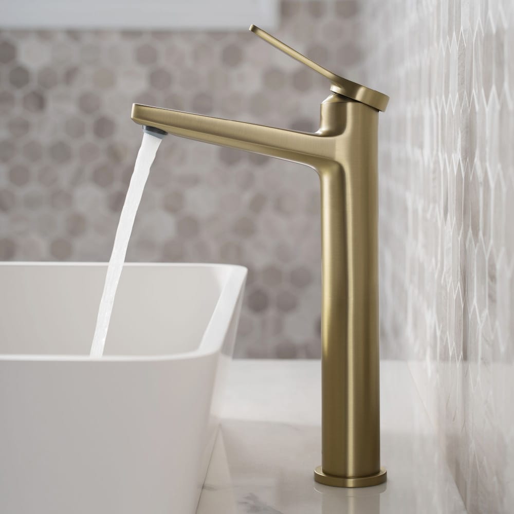 Indy Single Handle Vessel Bathroom Faucet in Brushed Gold (2-Pack)
