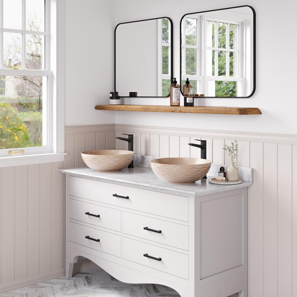 Indy Single Handle Vessel Bathroom Faucet in Brushed Gold (2-Pack)