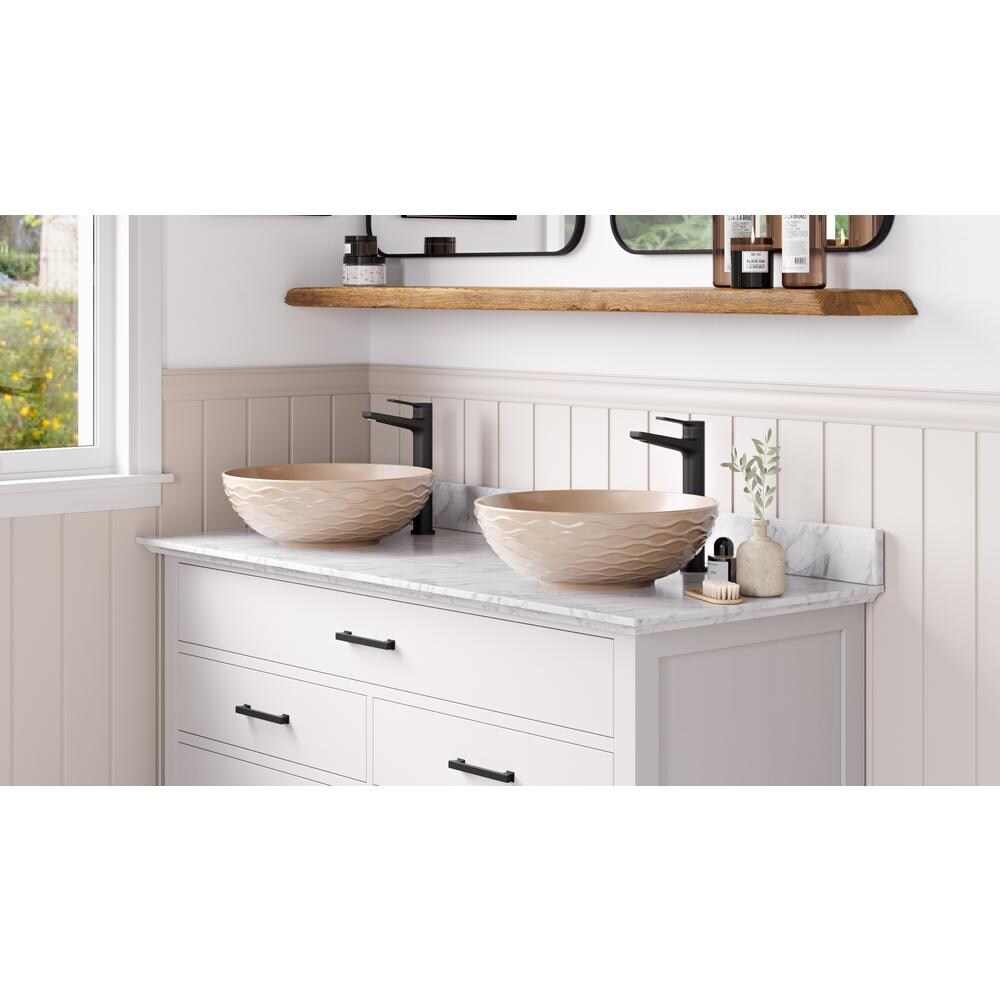 Indy Single Handle Vessel Bathroom Faucet in Brushed Gold (2-Pack)