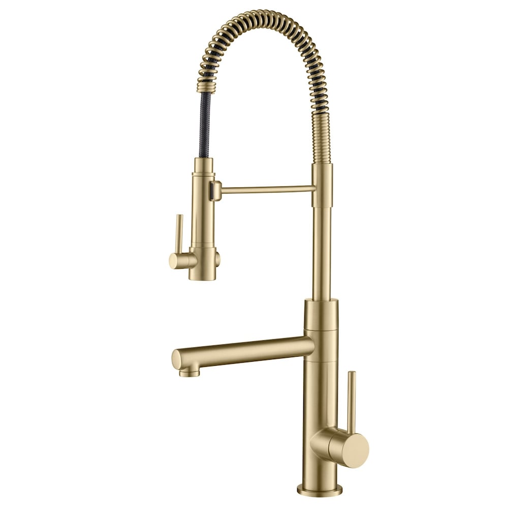 Commercial Faucet Pull-Down and Pot Filler in Spot Free Antique Champagne Bronze