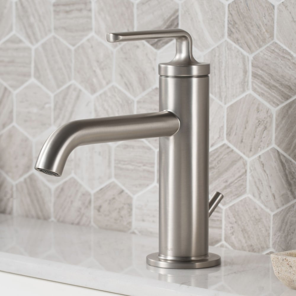 Robinet de lavabo de salle de bain à poignée unique Ramus avec drain à tige de levage en acier inoxydable antitache