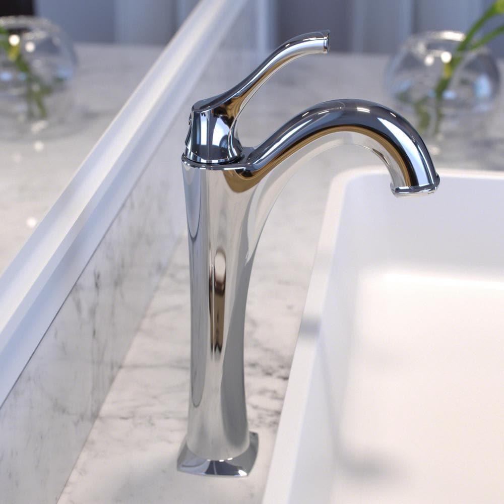 Arlo Chrome Single Handle Vessel Bathroom Faucet with Pop Up Drain (2-Pack)